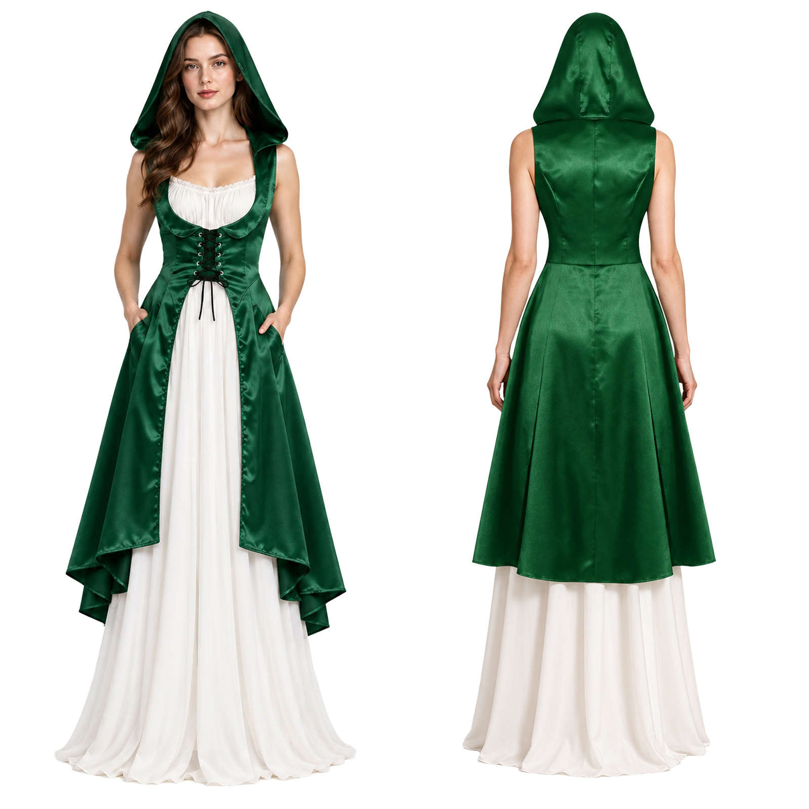 Dresses - Vestido medieval renacentista victoriano para mujer,