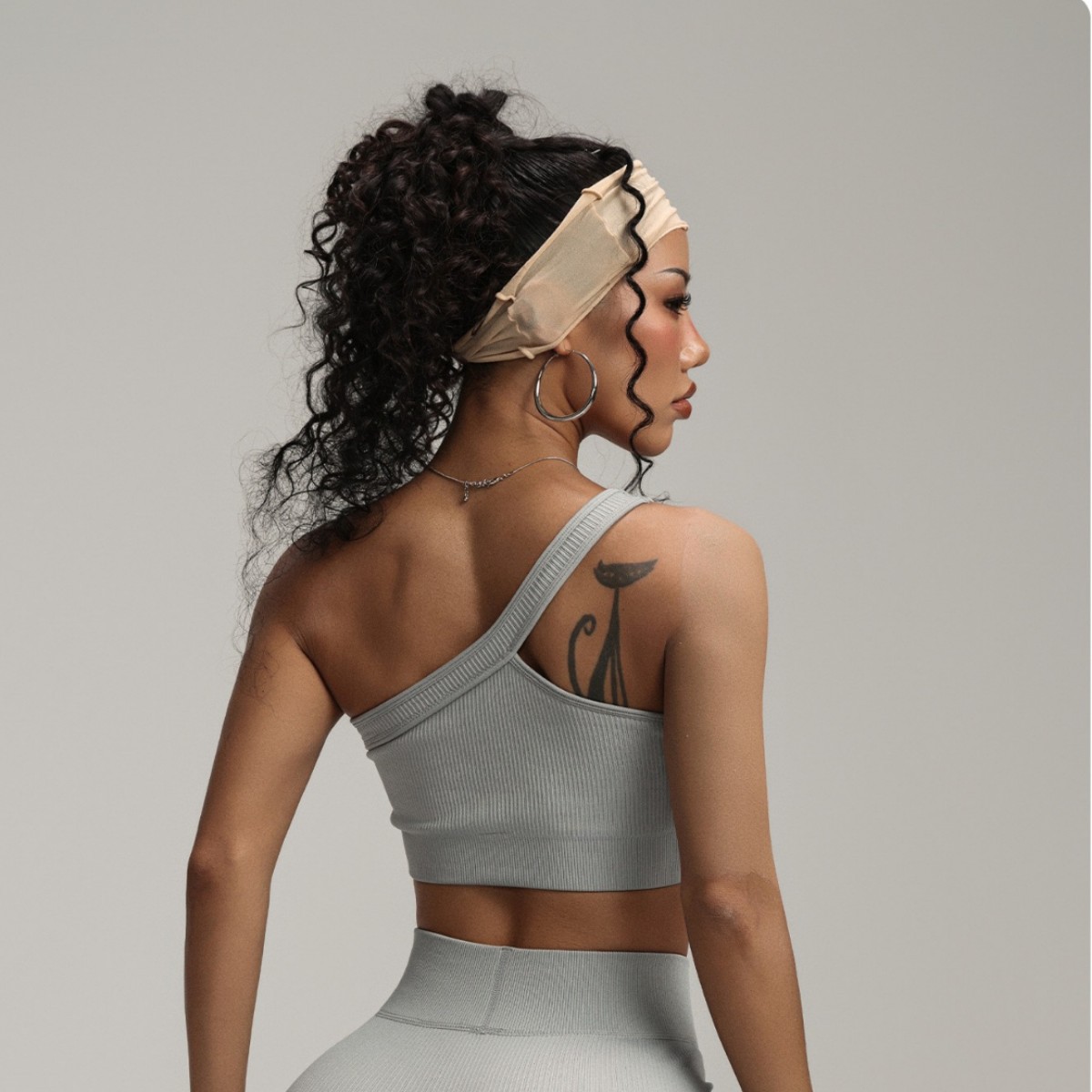 Seamless Ribbed Workout Tank Top - Sujetador deportivo acanalado de un solo