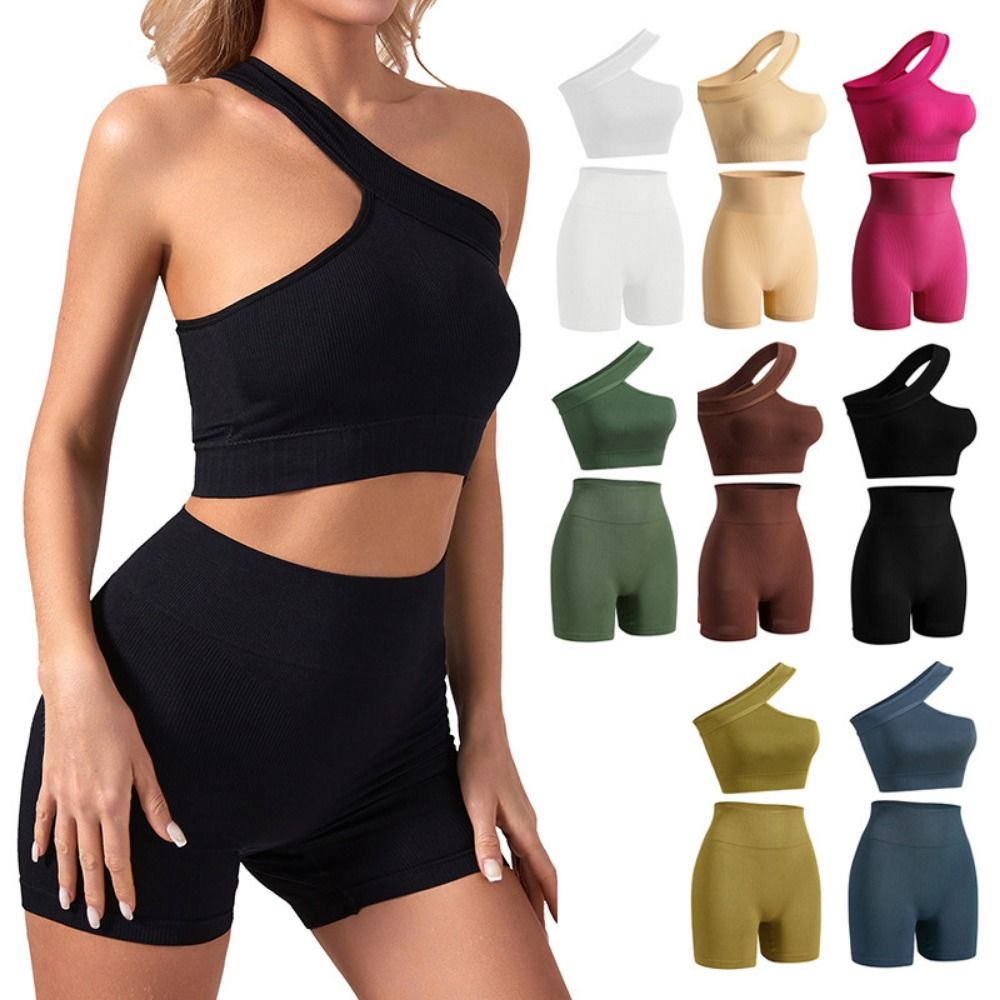 Seamless Ribbed Workout Tank Top - Conjunto Deportivo Casual Sin Costuras de