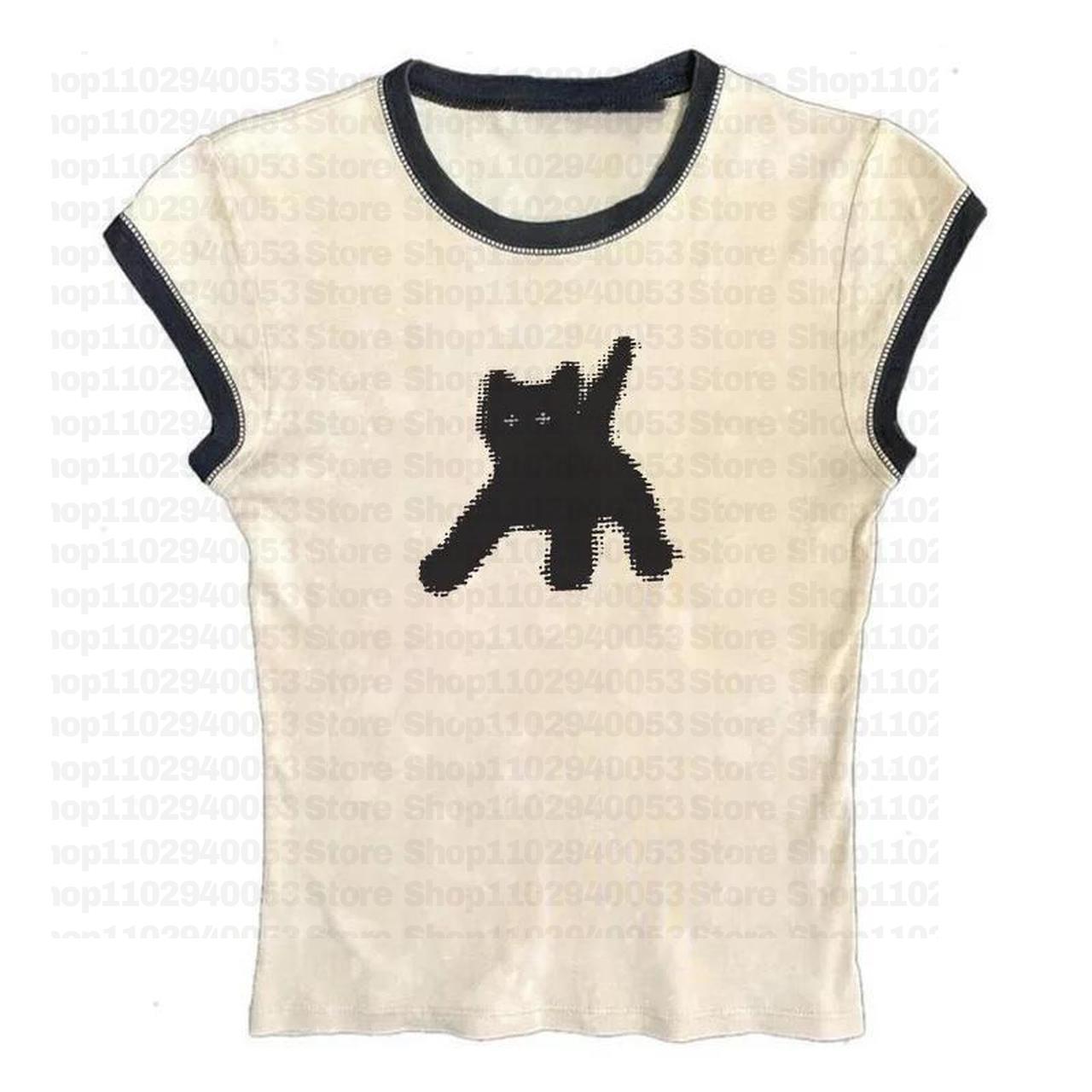 Y2K Graphic Baby Tee Crop - Top corto gótico con estampado de