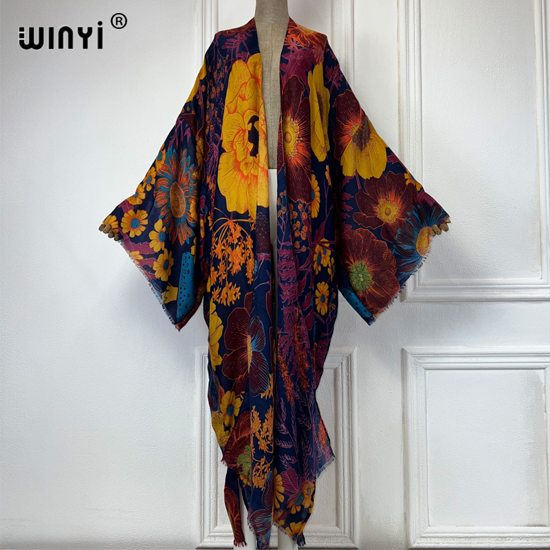 Boho Summer Beach Maxi Dress - WINYI África Moda Verano Kimono Maxi