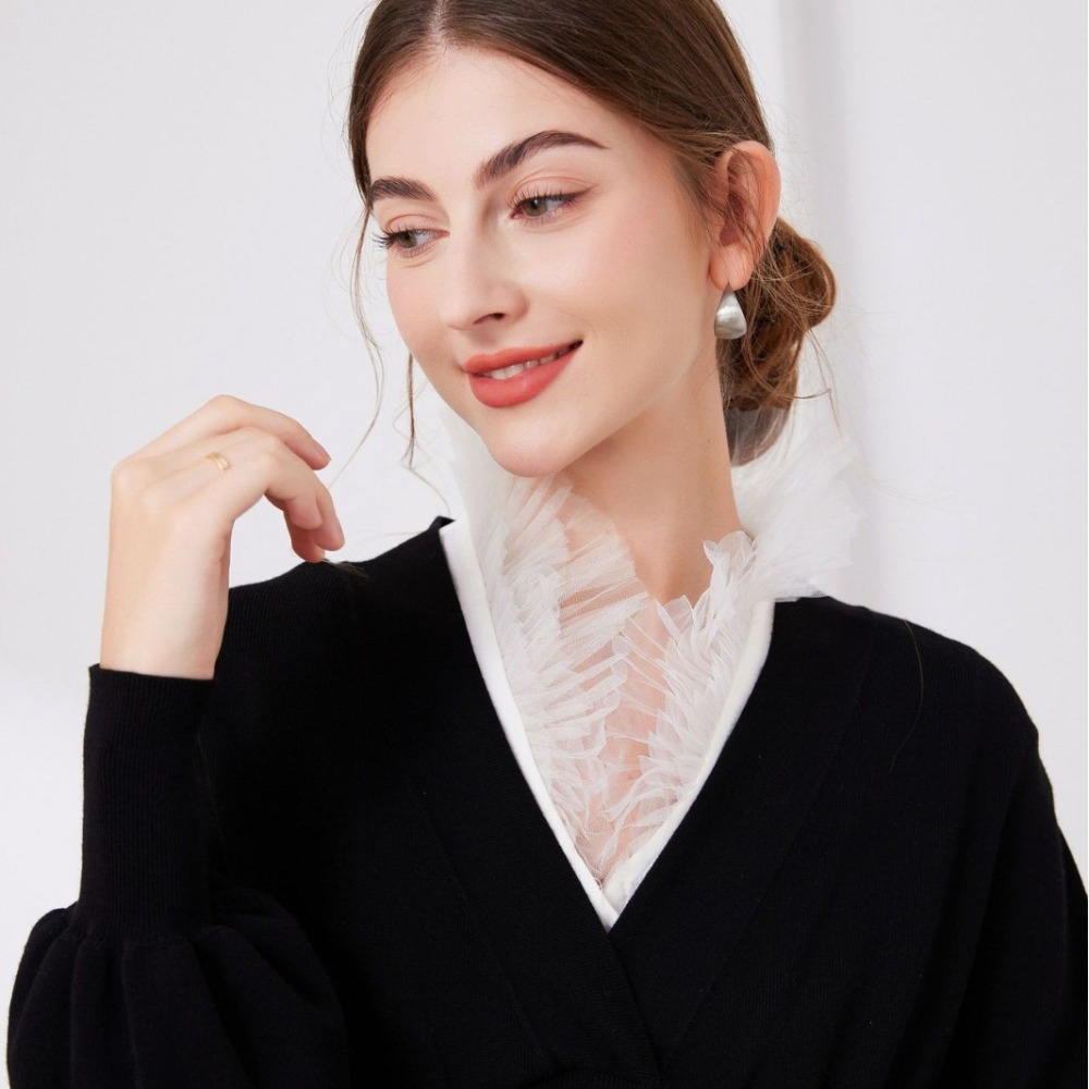 Tops - Cuello falso de hilo melange en