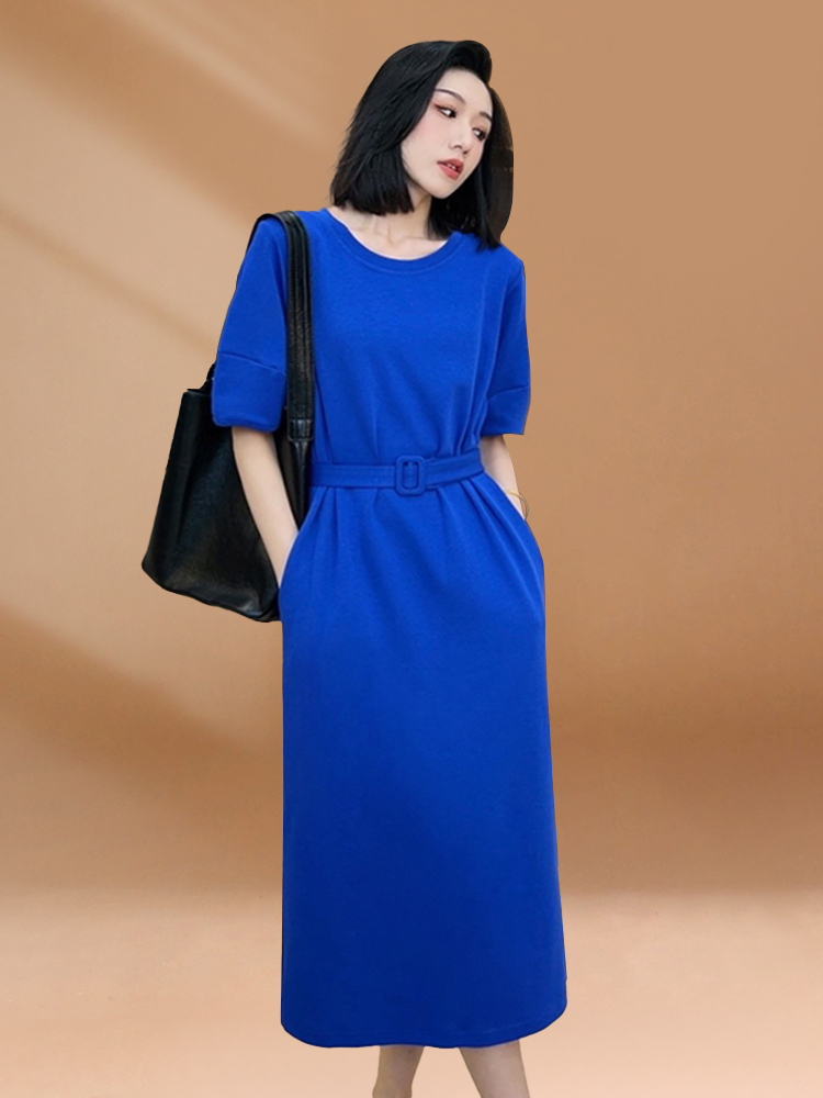 Korean Style A Line Shirt Dress - Vestido Largo Casual de Verano para
