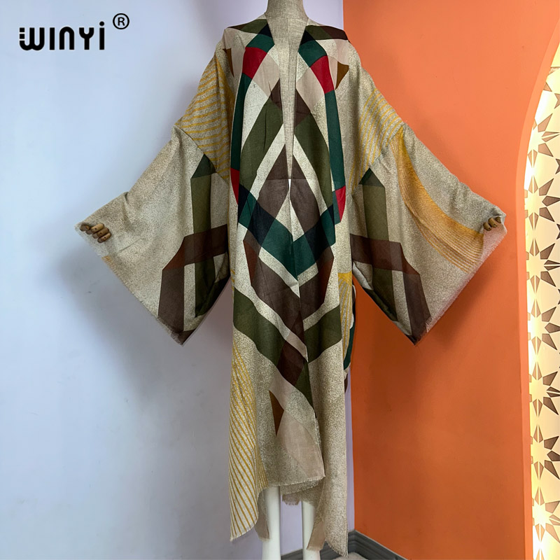 Boho Summer Beach Maxi Dress - WINYI-kimono con estampado bohemio para verano,
