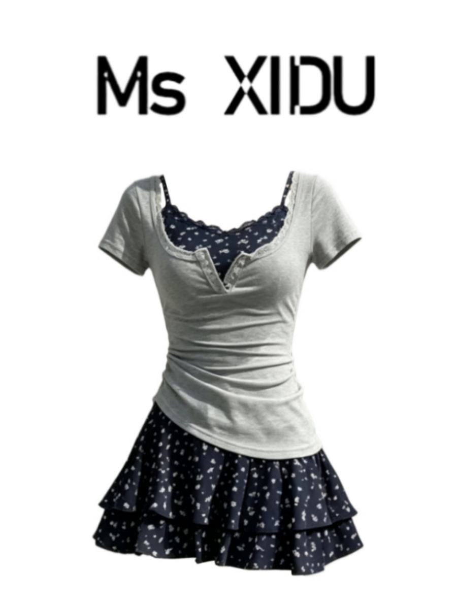 Conjunto de Verano Estilo Core - Korean Style A Line Shirt Dress reseña y precio