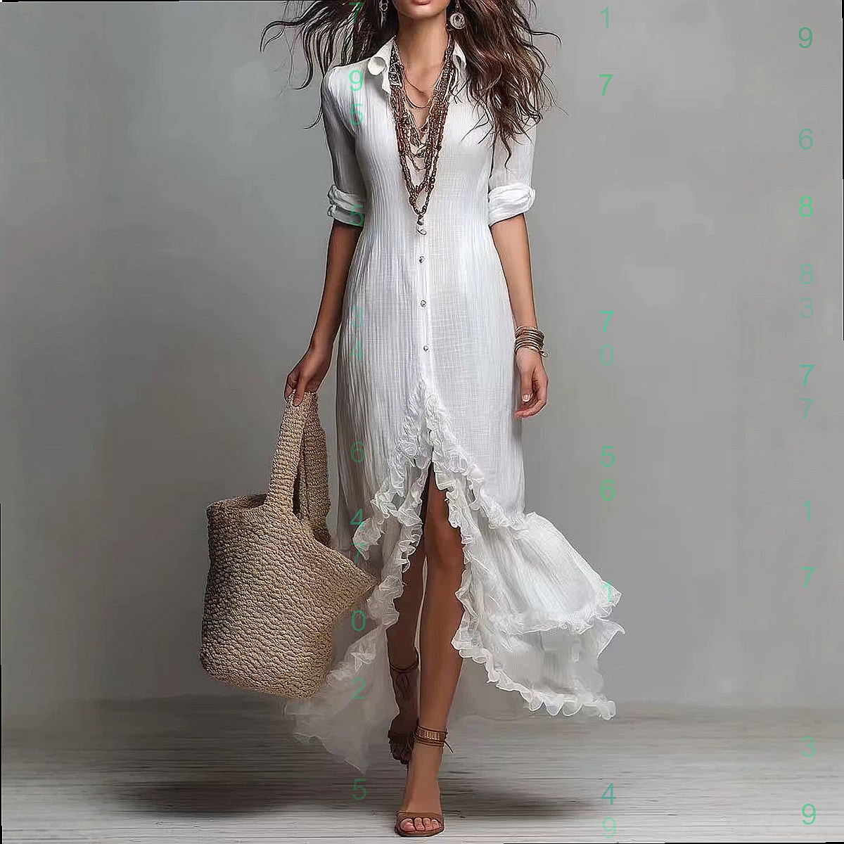 Vestido camisero de algodón y  - Casual Loose Linen Shirt Dress reseña y precio