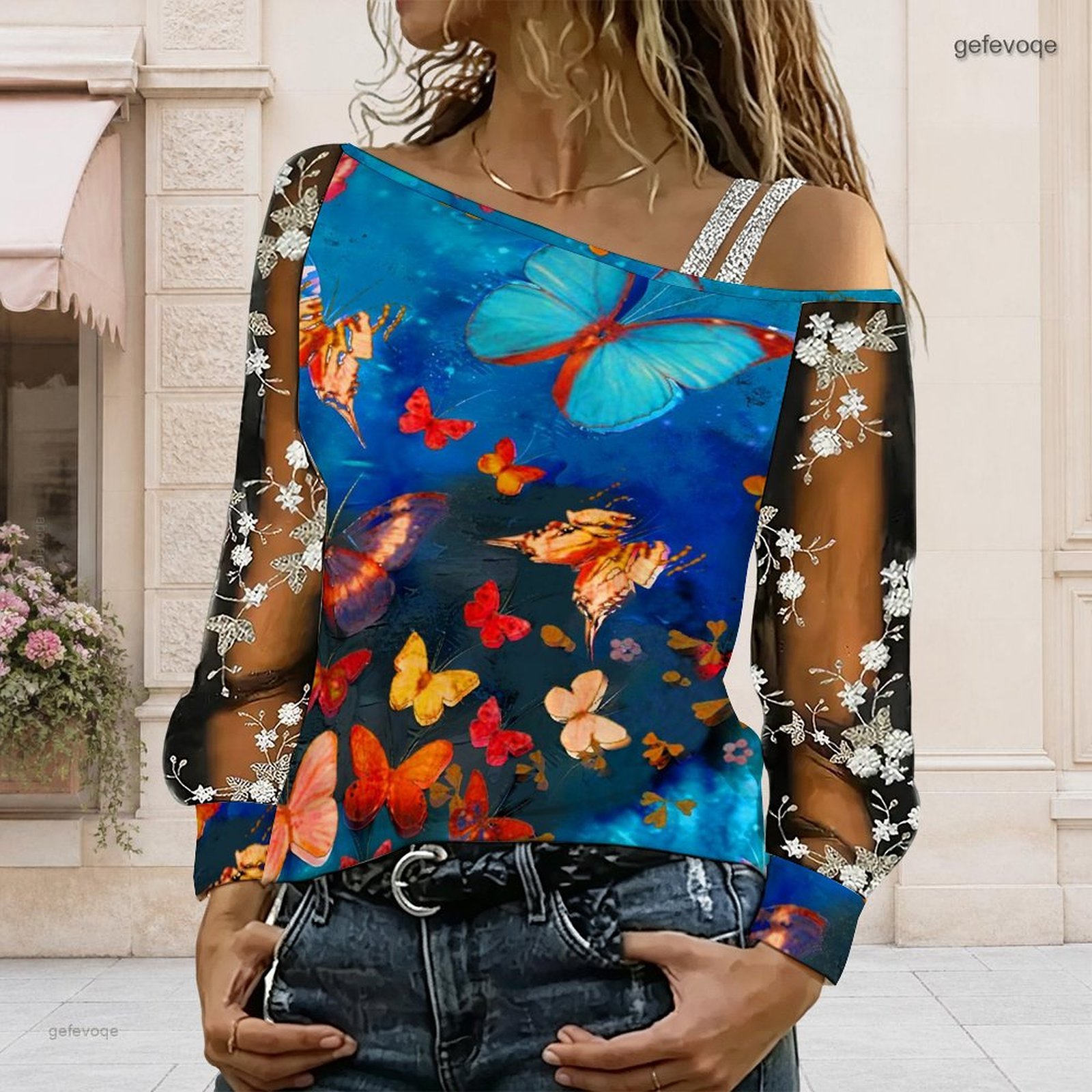 Blusa de Mujer con Hombros Des - Blouses reseña y precio