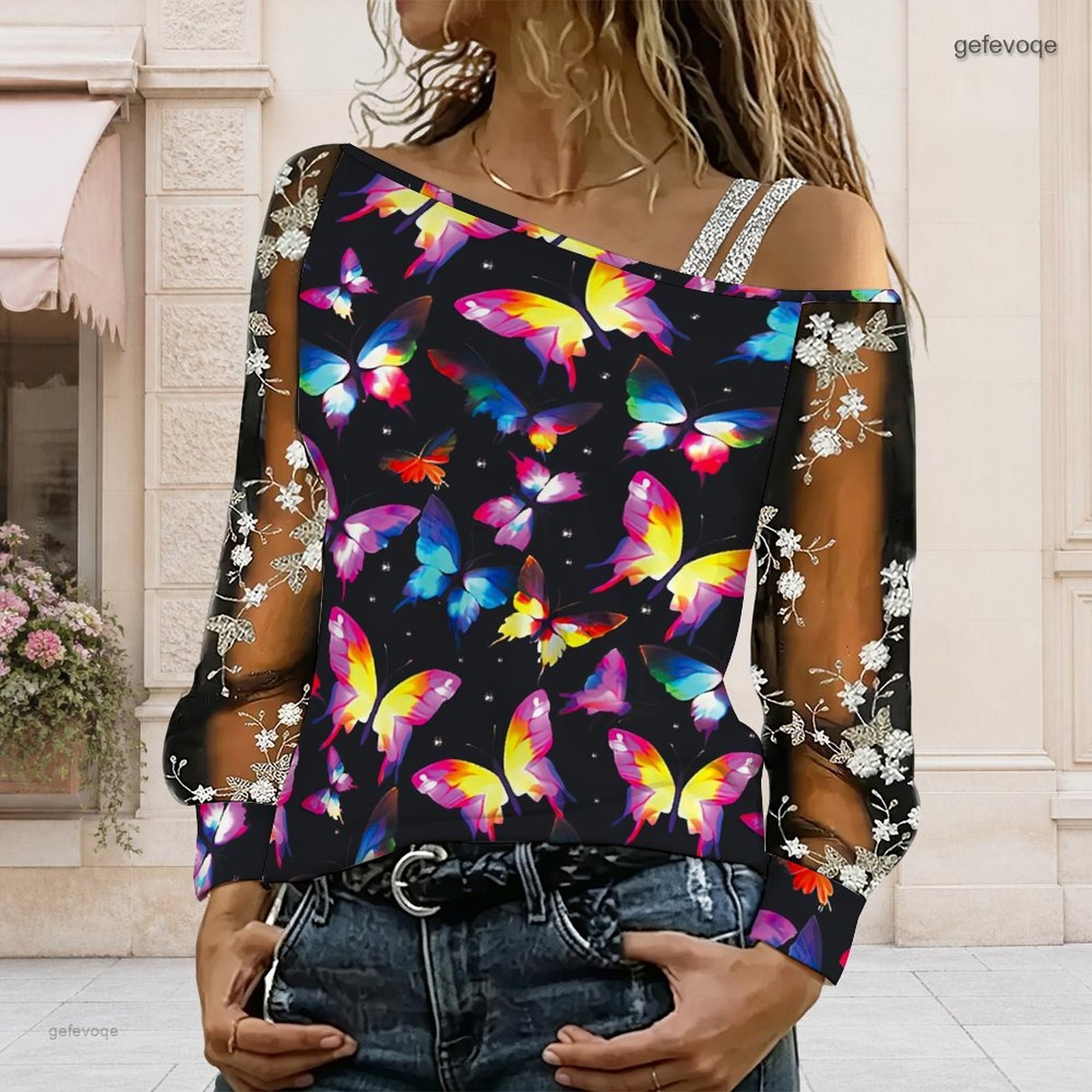 Blusa de Mujer con Hombros Des - Blouses reseña y precio