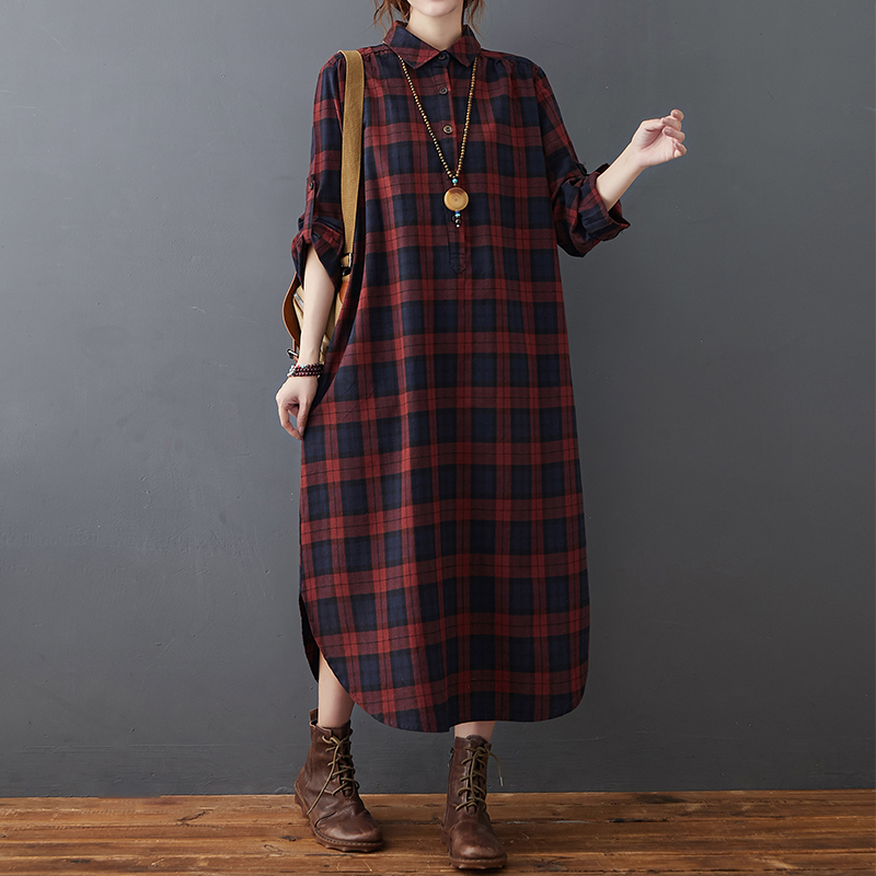 Vestido de Lino y Algodón para - Casual Loose Linen Shirt Dress reseña y precio