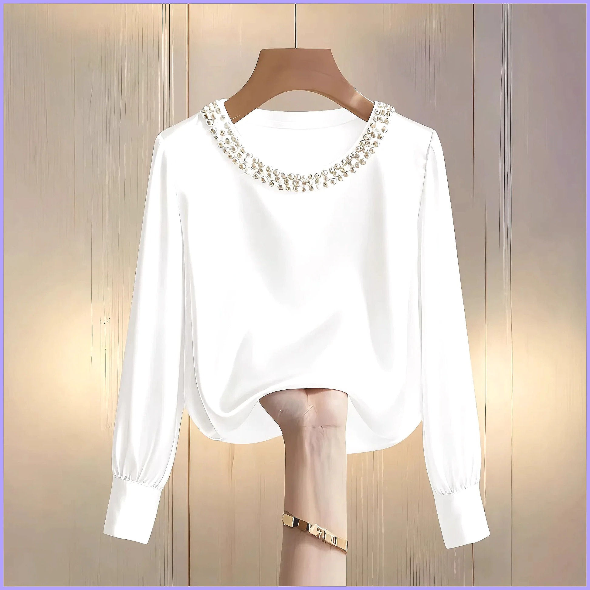 Blusa Elegante de Satén con Cu - Blouses reseña y precio