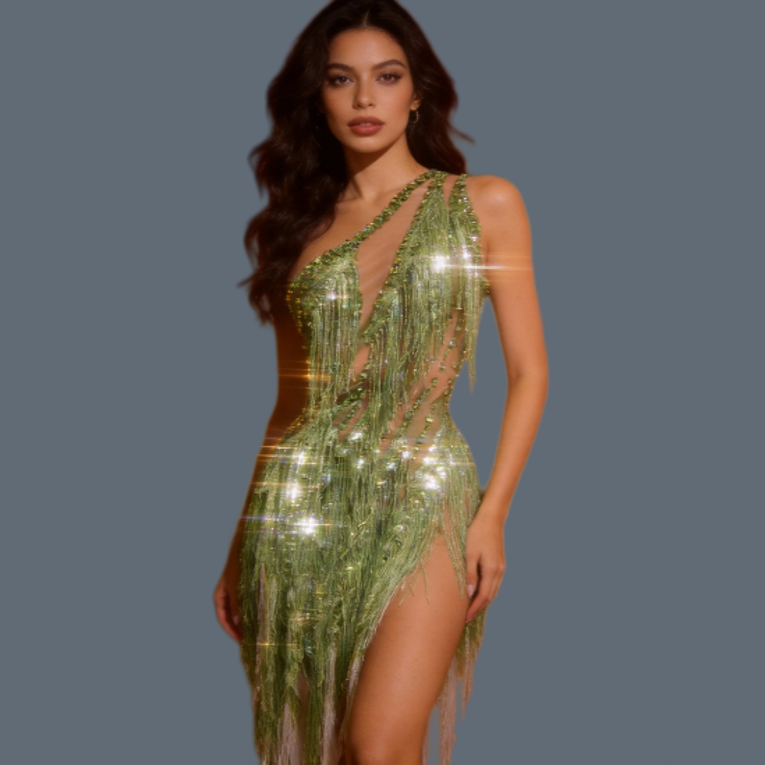 Vestido Mini Sexy con Pedrería - Sparkly Rhinestone Club Party Dress reseña y precio