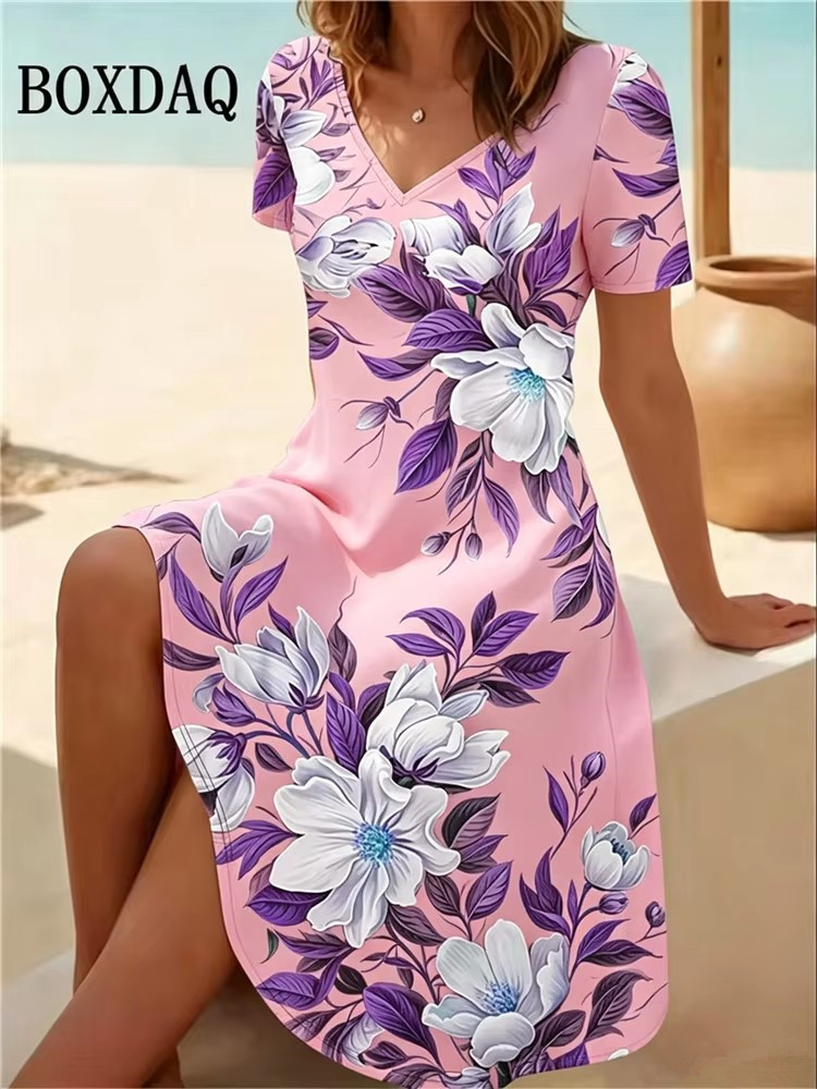 Vestidos de talla grande 6XL p - Boho Summer Beach Maxi Dress reseña y precio