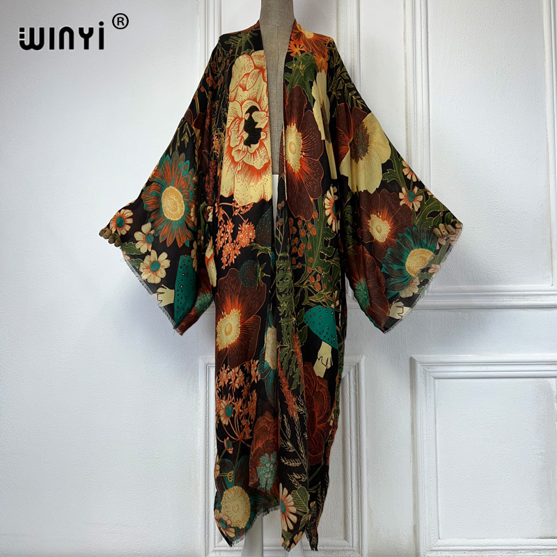 WINYI África Moda Verano Kimon - Boho Summer Beach Maxi Dress reseña y precio