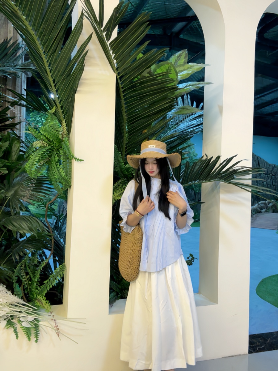 Conjunto de camisa azul de man - Korean Style A Line Shirt Dress reseña y precio