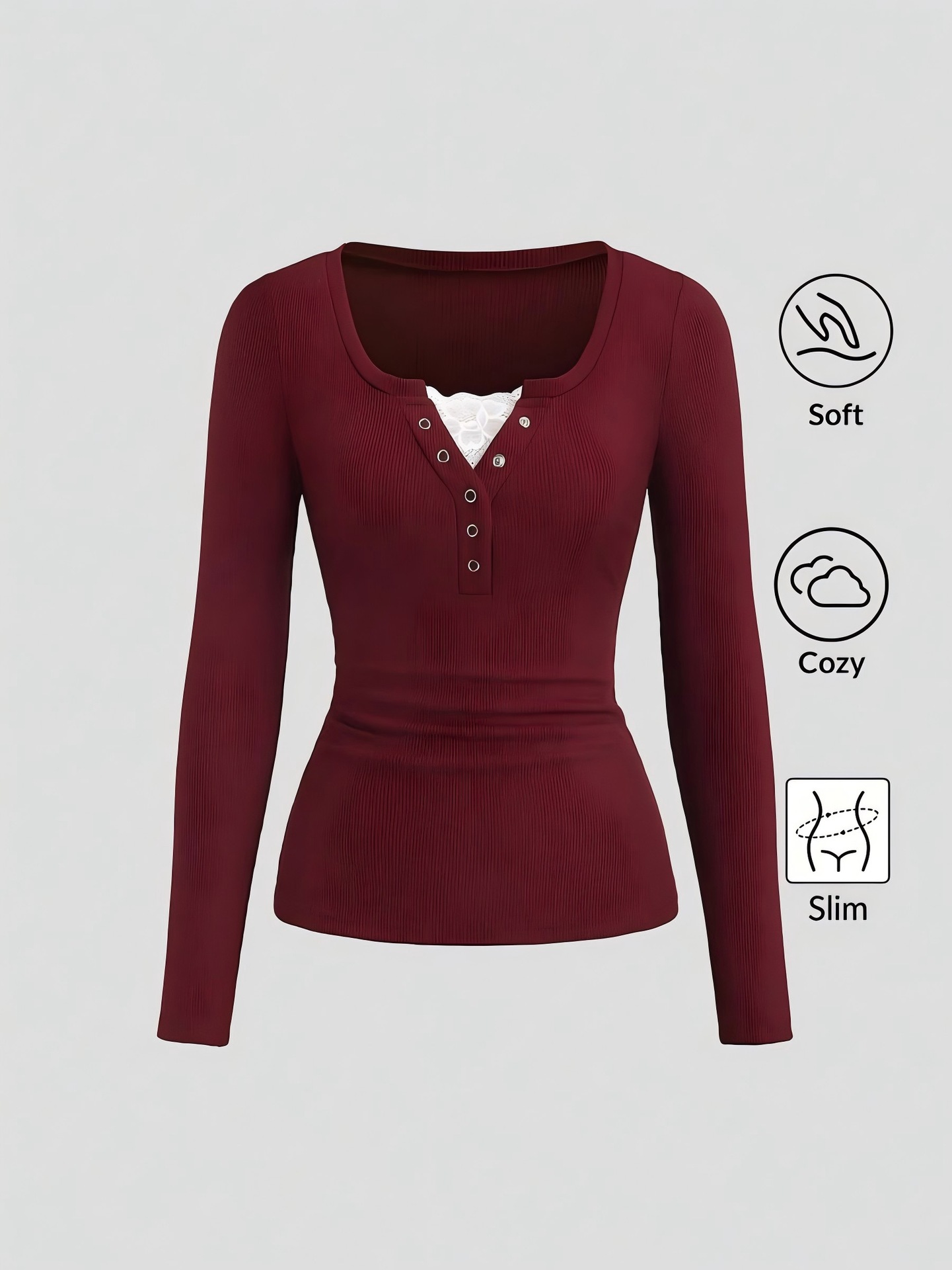 Camiseta Henley Americana para - Blouses reseña y precio