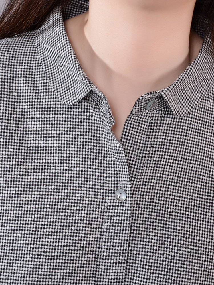 Vestido Camisero de Lino y Alg - Korean Style A Line Shirt Dress reseña y precio