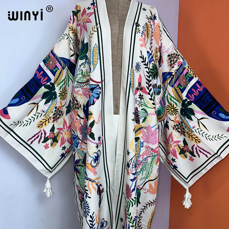 WINYI-kimono bohemio de manga  - Boho Summer Beach Maxi Dress reseña y precio