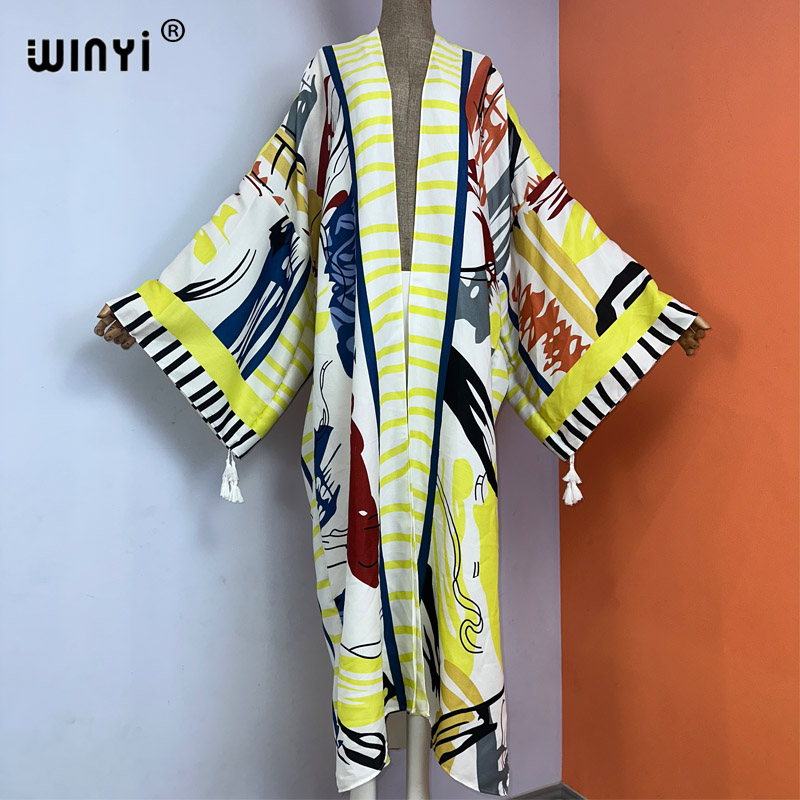 WINYI-kimono bohemio de manga  - Boho Summer Beach Maxi Dress reseña y precio