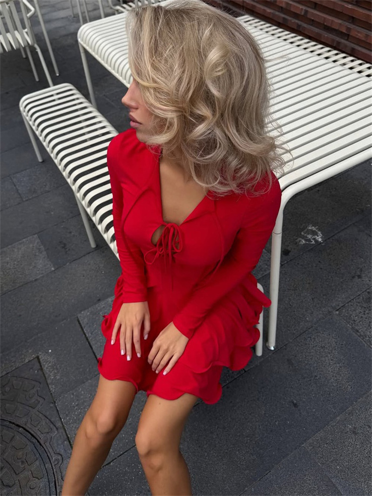 Vestido mini ajustado Tossy de - Bodycon Long Sleeve Ribbed Dress reseña y precio