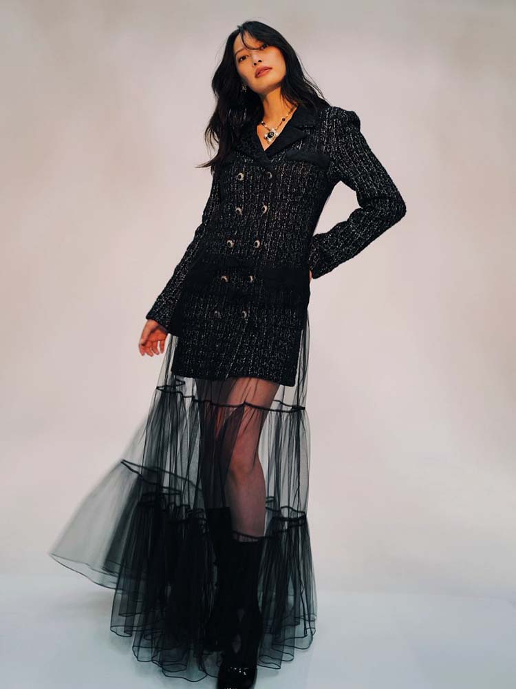 Conjunto de vestido tipo blaze - Tweed Two Piece Blazer Dress reseña y precio