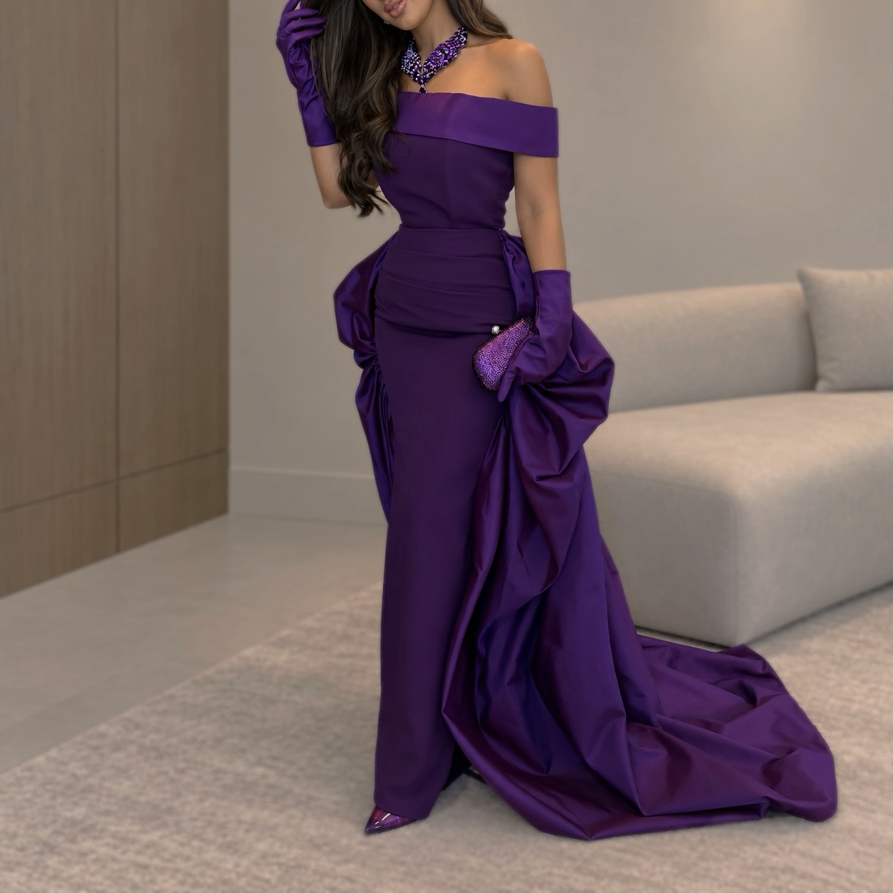 Vestidos de noche de satén per - Elegant Satin Evening Gown Split reseña y precio