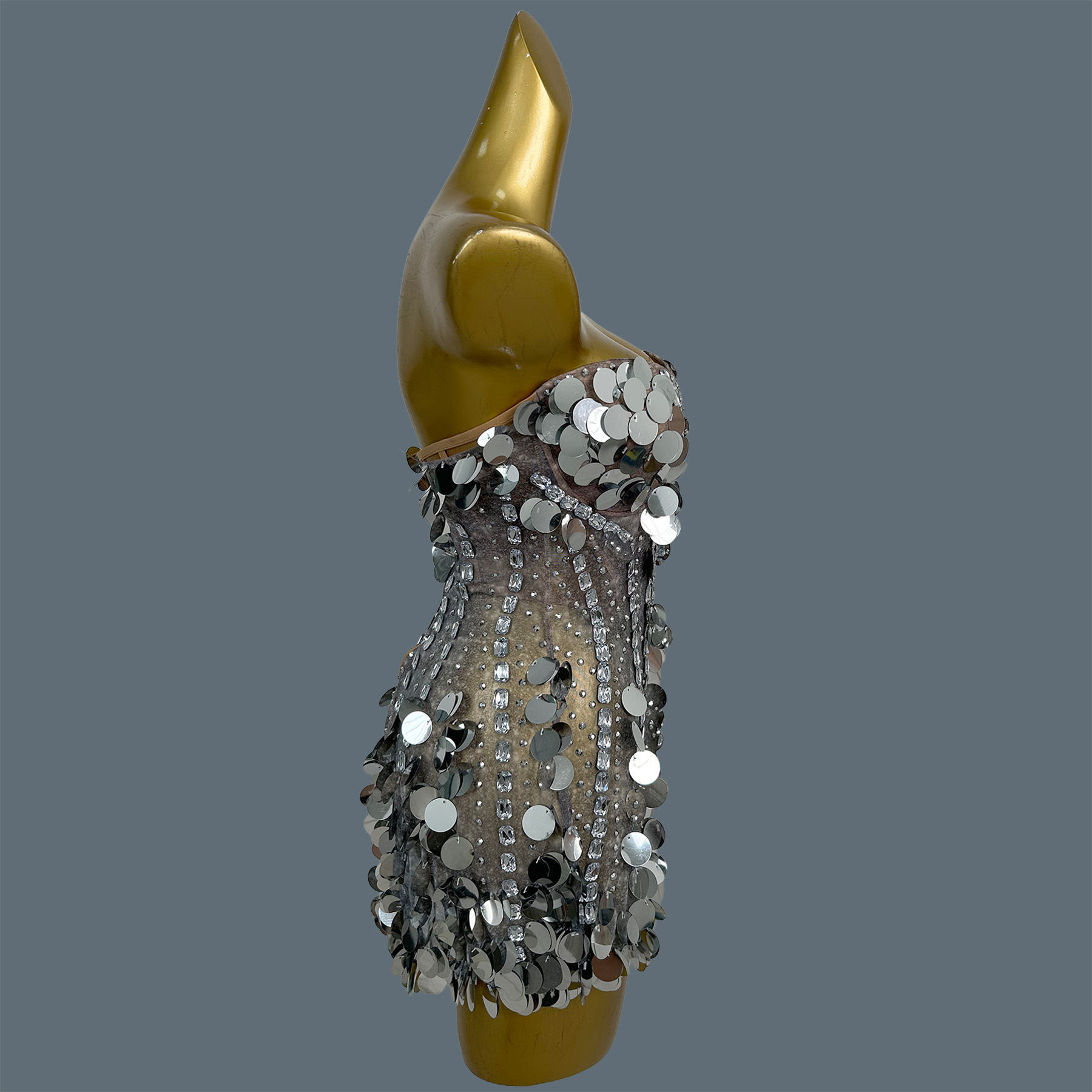 Vestido Mini Sin Tirantes con  - Sparkly Rhinestone Club Party Dress reseña y precio