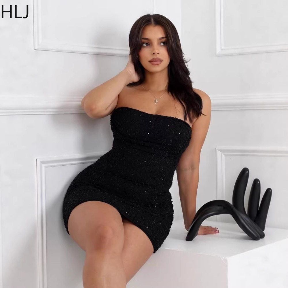 HLJ Vestido Mini Sexy para Muj - Sparkly Rhinestone Club Party Dress reseña y precio