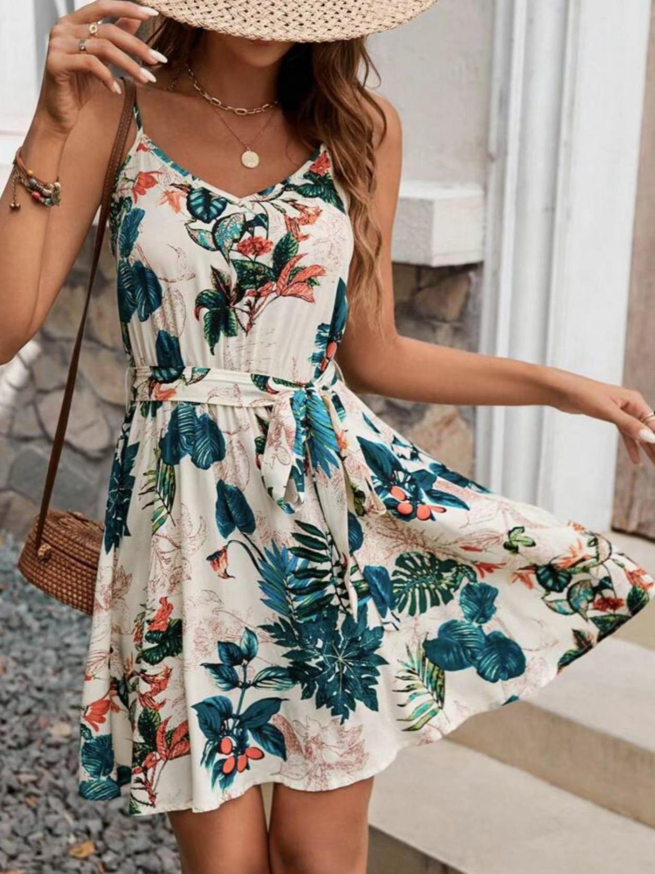 Vestido estilo bohemio con cin - French Vintage Floral Midi Dress reseña y precio