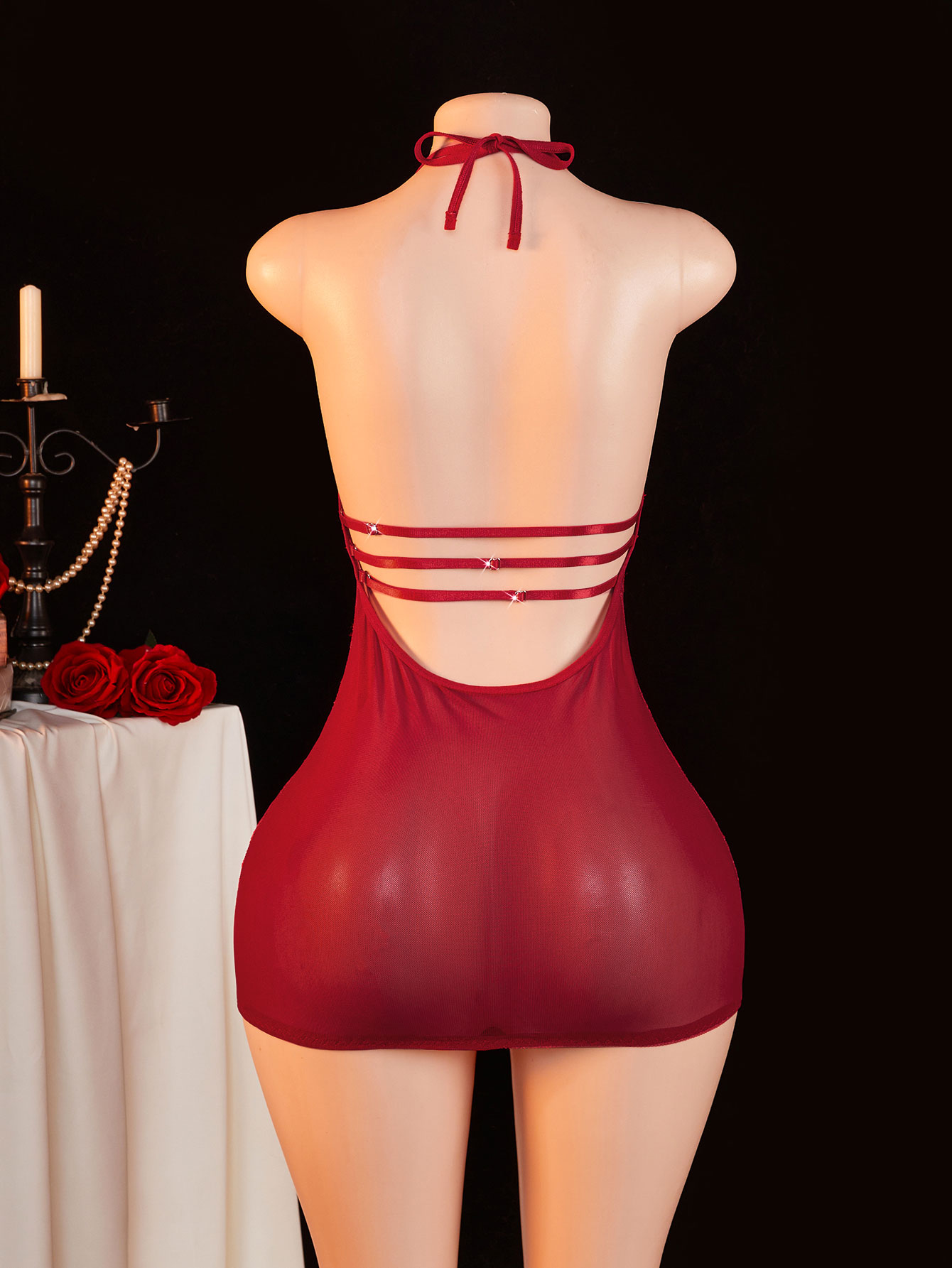 Lencería Babydoll de Encaje Tr - Sexy Mesh Sheer Bodycon Dress reseña y precio