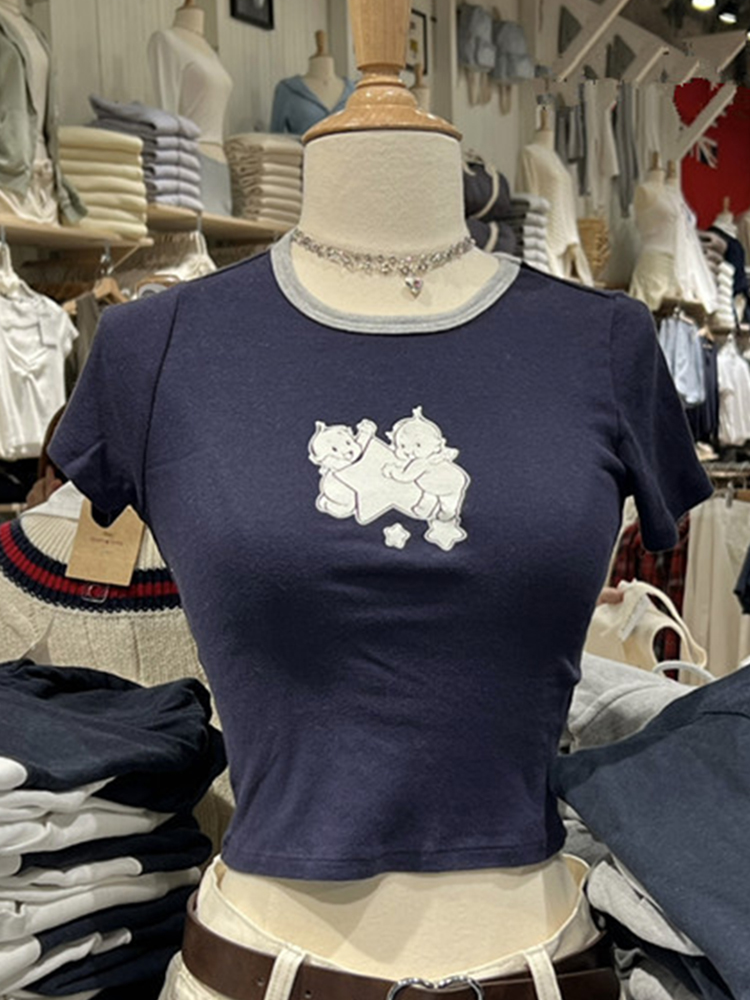 Camisetas ajustadas con estamp - Y2K Graphic Baby Tee Crop reseña y precio