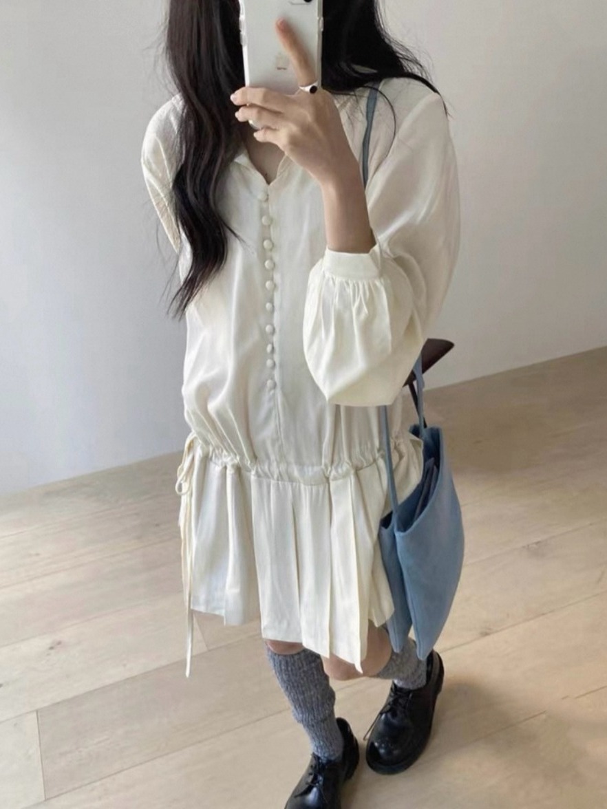 Vestido Camisero Largo Adelgaz - Korean Style A Line Shirt Dress reseña y precio